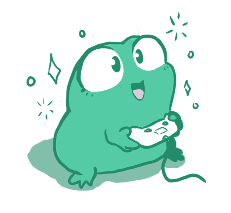 Frog playing game